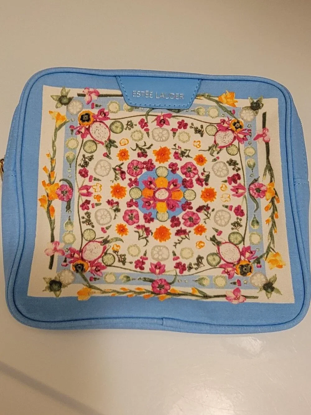 Estee Lauder Square Floral Makeup Bag
